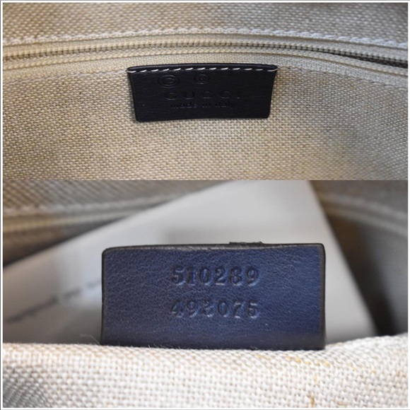 🆕💯% Auth Gucci Navy Blue Satchel Microguccissima Bag - Picture 8 of 15